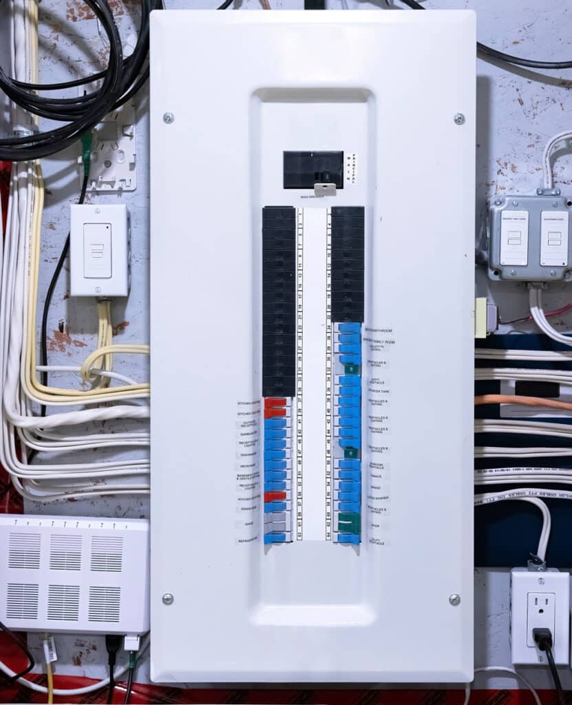 Electrical code compliance in a residential electrical panel in Colleyville, TX