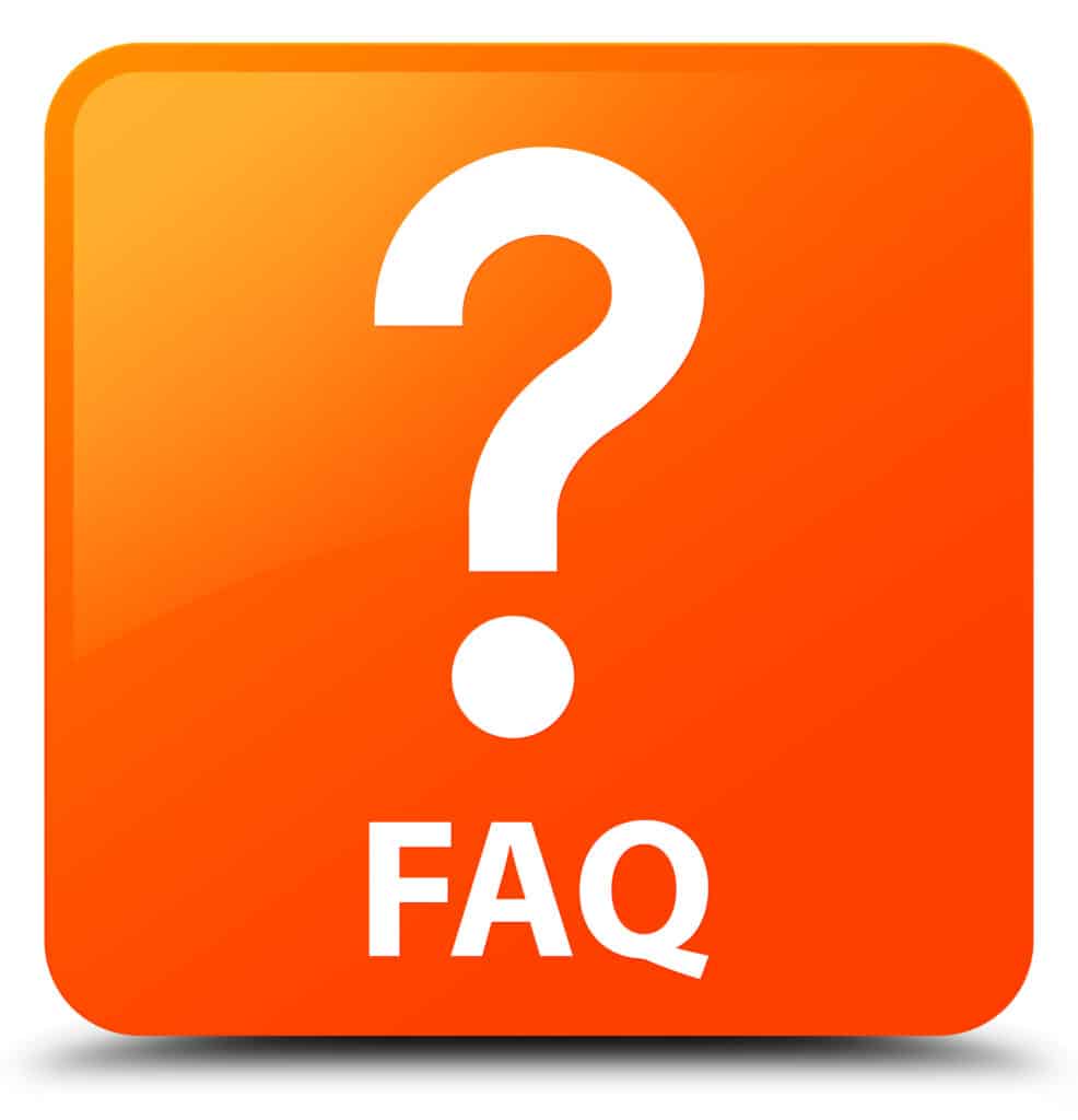 Faq (question icon) isolated on orange square button abstract illustration