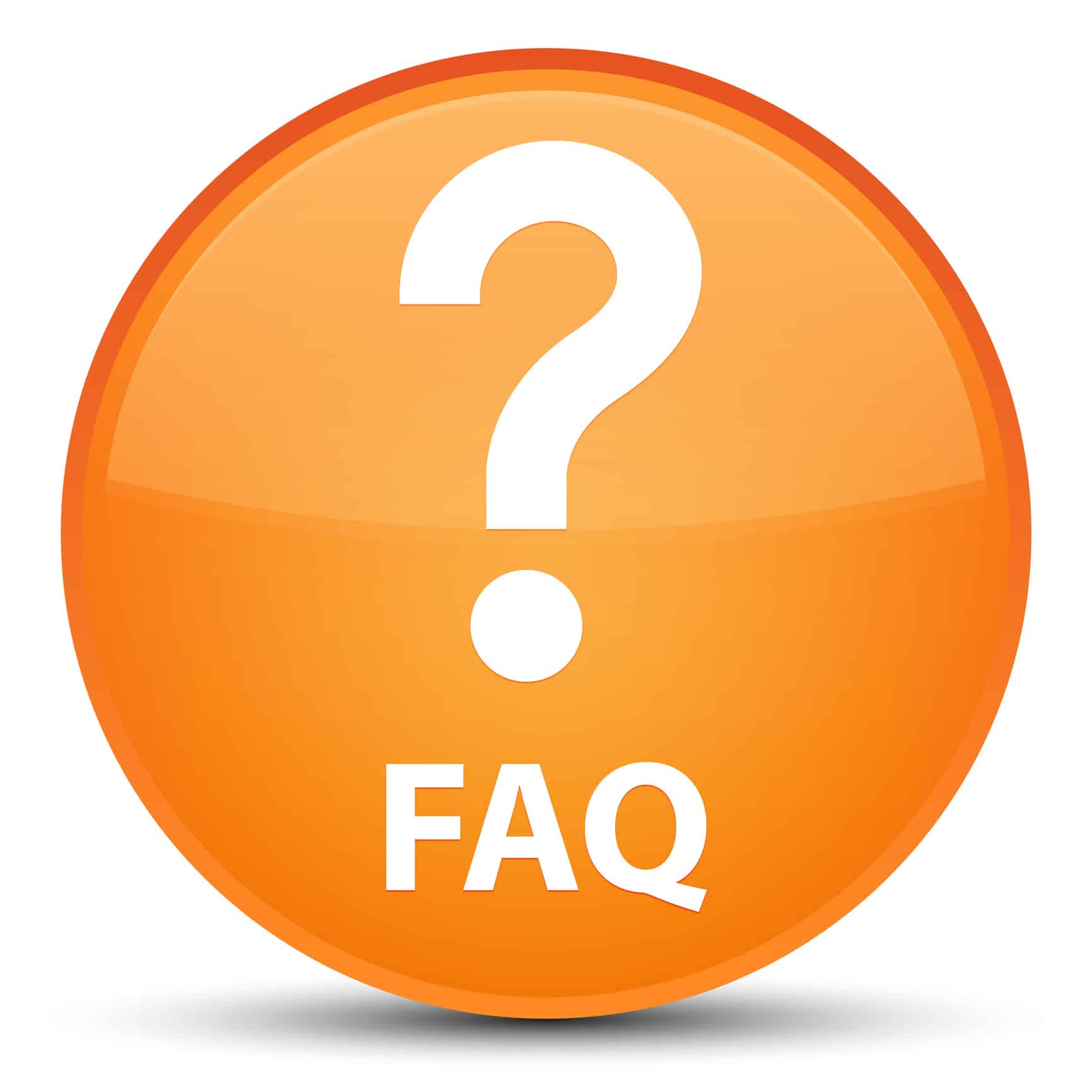 FAQ (question icon) special orange round button, Advanced Electrical Panel Solutions.