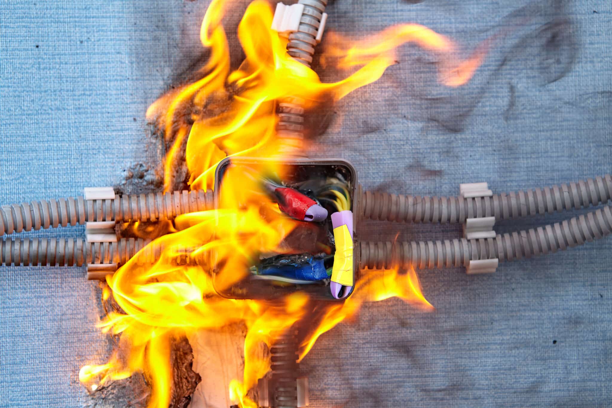 Electrical wiring cause of fire at home, Uncovered Junction Boxes.