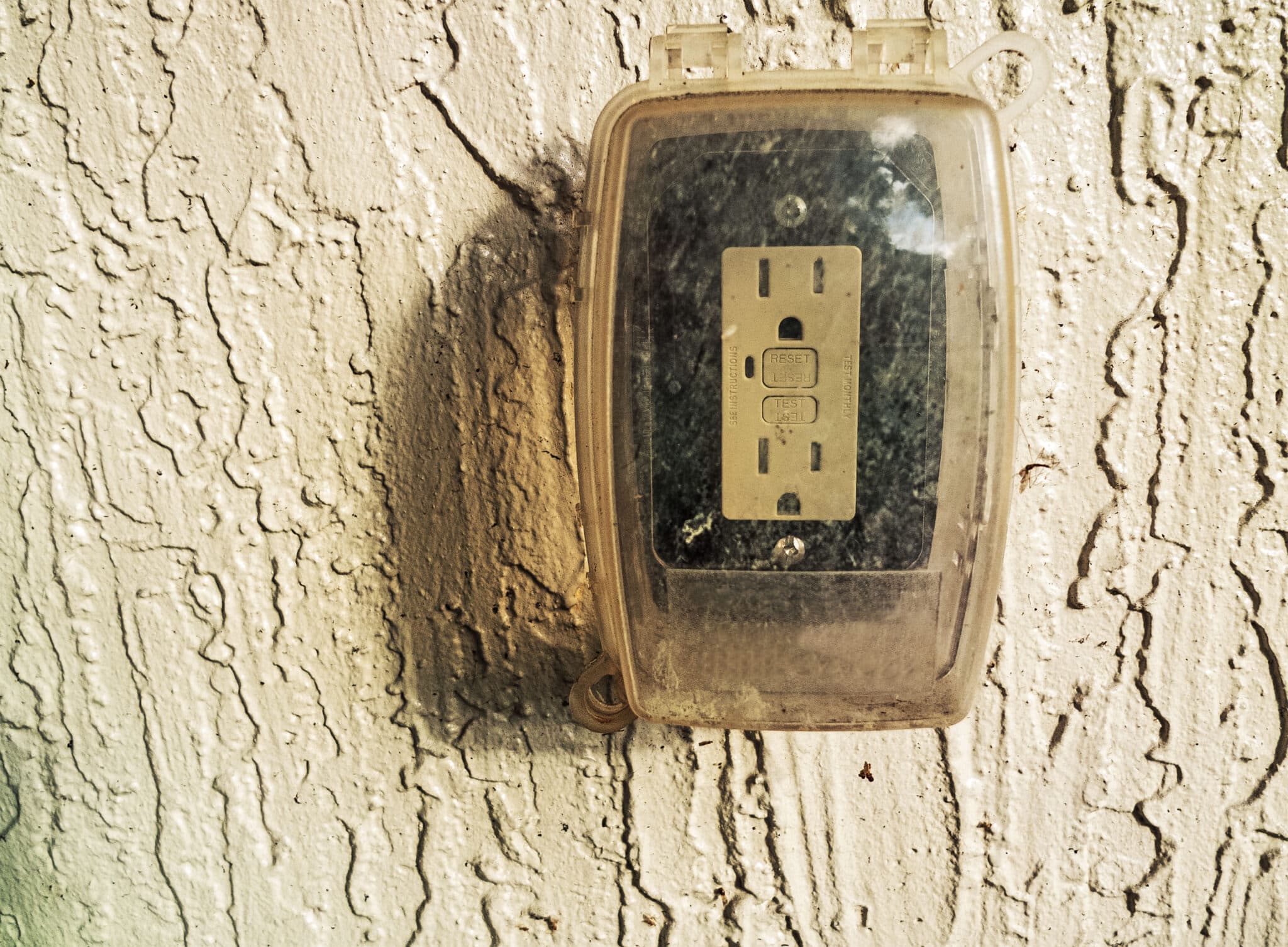 Electrical socket outside cover in a plastic container, Prevent Breaker Trips.